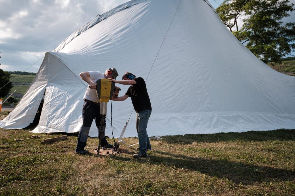 Aufbau am Festivalgelände